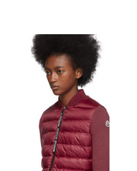 Женская темно-красная куртка-пуховик от Moncler
