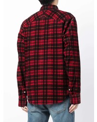 Мужская темно-красная куртка-рубашка в шотландскую клетку от rag & bone