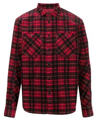 Мужская темно-красная куртка-рубашка в шотландскую клетку от rag & bone