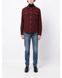 Мужская темно-красная куртка-рубашка от Frame