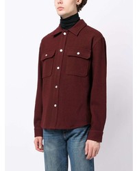 Мужская темно-красная куртка-рубашка от Frame