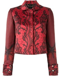 Женская темно-красная куртка с принтом от Philipp Plein