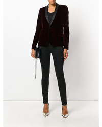 Женская темно-красная куртка от Saint Laurent