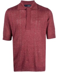 Мужская темно-красная льняная футболка-поло от Lardini