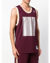 Мужская темно-красная майка с принтом от Alexander Wang