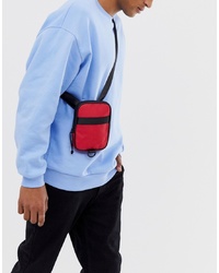 Мужская темно-красная поясная сумка из плотной ткани от New Look