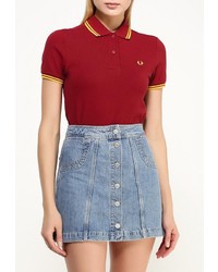 Женская темно-красная рубашка поло от Fred Perry