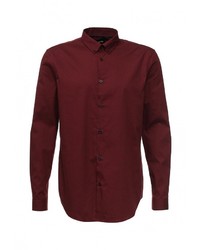 Мужская темно-красная рубашка с длинным рукавом от Burton Menswear London