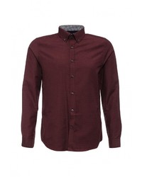 Мужская темно-красная рубашка с длинным рукавом от Burton Menswear London