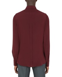 Мужская темно-красная рубашка с длинным рукавом от Dolce & Gabbana