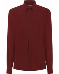 Мужская темно-красная рубашка с длинным рукавом от Dolce & Gabbana