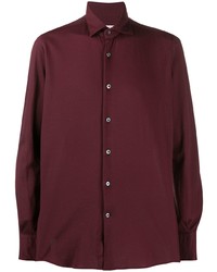 Мужская темно-красная рубашка с длинным рукавом от Glanshirt