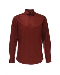 Мужская темно-красная рубашка с длинным рукавом от GREG