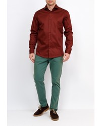Мужская темно-красная рубашка с длинным рукавом от GREG