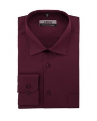 Мужская темно-красная рубашка с длинным рукавом от GREG