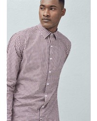 Мужская темно-красная рубашка с длинным рукавом от Mango Man