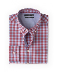 Мужская темно-красная рубашка с длинным рукавом от Mango Man