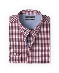 Мужская темно-красная рубашка с длинным рукавом от Mango Man