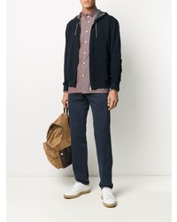 Мужская темно-красная рубашка с длинным рукавом от Kiton