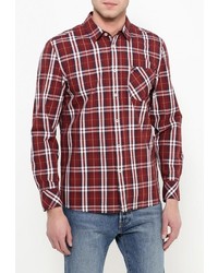 Мужская темно-красная рубашка с длинным рукавом от Mustang