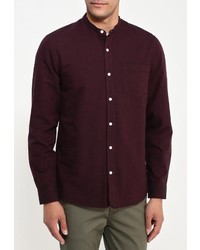 Мужская темно-красная рубашка с длинным рукавом от Topman
