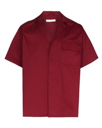 Мужская темно-красная рубашка с коротким рукавом от Bianca Saunders