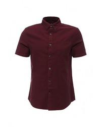 Мужская темно-красная рубашка с коротким рукавом от Burton Menswear London