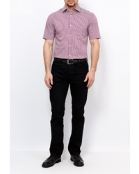 Мужская темно-красная рубашка с коротким рукавом от GREG