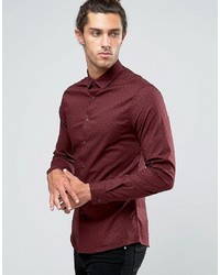 Мужская темно-красная рубашка с принтом от Asos