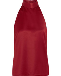 Темно-красная сатиновая блузка