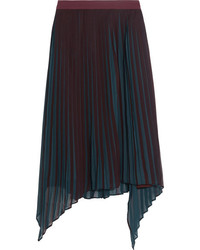 Темно-красная сатиновая юбка со складками от By Malene Birger