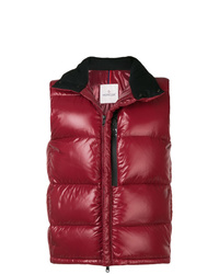 Мужская темно-красная стеганая куртка без рукавов от Moncler