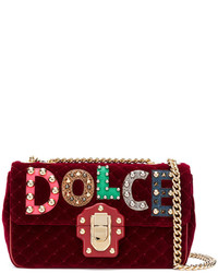 Женская темно-красная стеганая сумка от Dolce & Gabbana