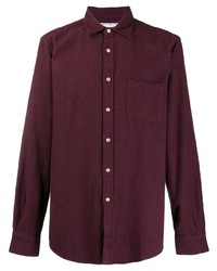 Мужская темно-красная фланелевая рубашка с длинным рукавом от Portuguese Flannel
