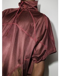 Мужская темно-красная футболка на пуговицах от Saul Nash