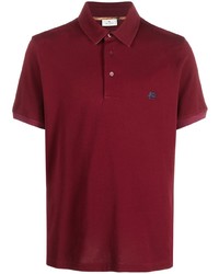 Мужская темно-красная футболка-поло с вышивкой от Etro