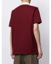Мужская темно-красная футболка-поло с вышивкой от Kent & Curwen