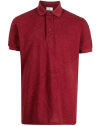 Мужская темно-красная футболка-поло с "огурцами" от Etro
