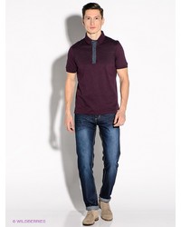 Мужская темно-красная футболка-поло от Alfred Muller