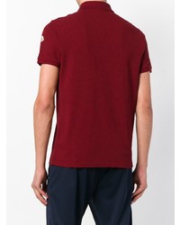 Мужская темно-красная футболка-поло от Moncler