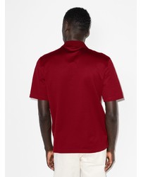 Мужская темно-красная футболка-поло от Salvatore Ferragamo