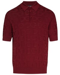 Мужская темно-красная футболка-поло от Dolce & Gabbana