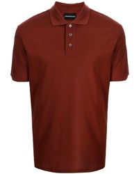 Мужская темно-красная футболка-поло от Emporio Armani