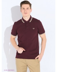 Мужская темно-красная футболка-поло от Fred Perry
