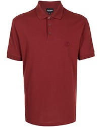 Мужская темно-красная футболка-поло от Giorgio Armani