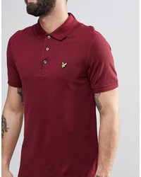 Мужская темно-красная футболка-поло от Lyle & Scott