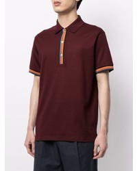 Мужская темно-красная футболка-поло от Paul Smith