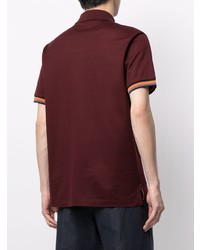 Мужская темно-красная футболка-поло от Paul Smith
