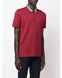 Мужская темно-красная футболка-поло от Salvatore Ferragamo