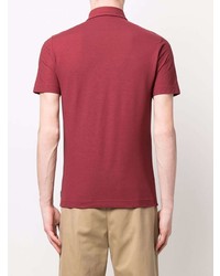 Мужская темно-красная футболка-поло от Zanone